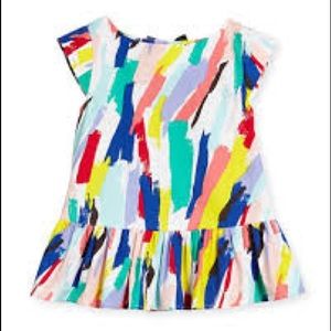 NWT kate spade brush stroke print little girls peplum top